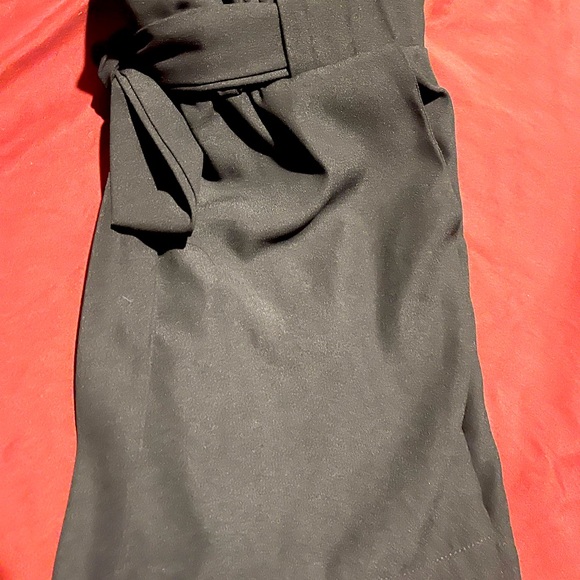 Bowknot Tie Waist Summer Casual Shorts with Pockets, black high waisted shorts - Picture 2 of 3